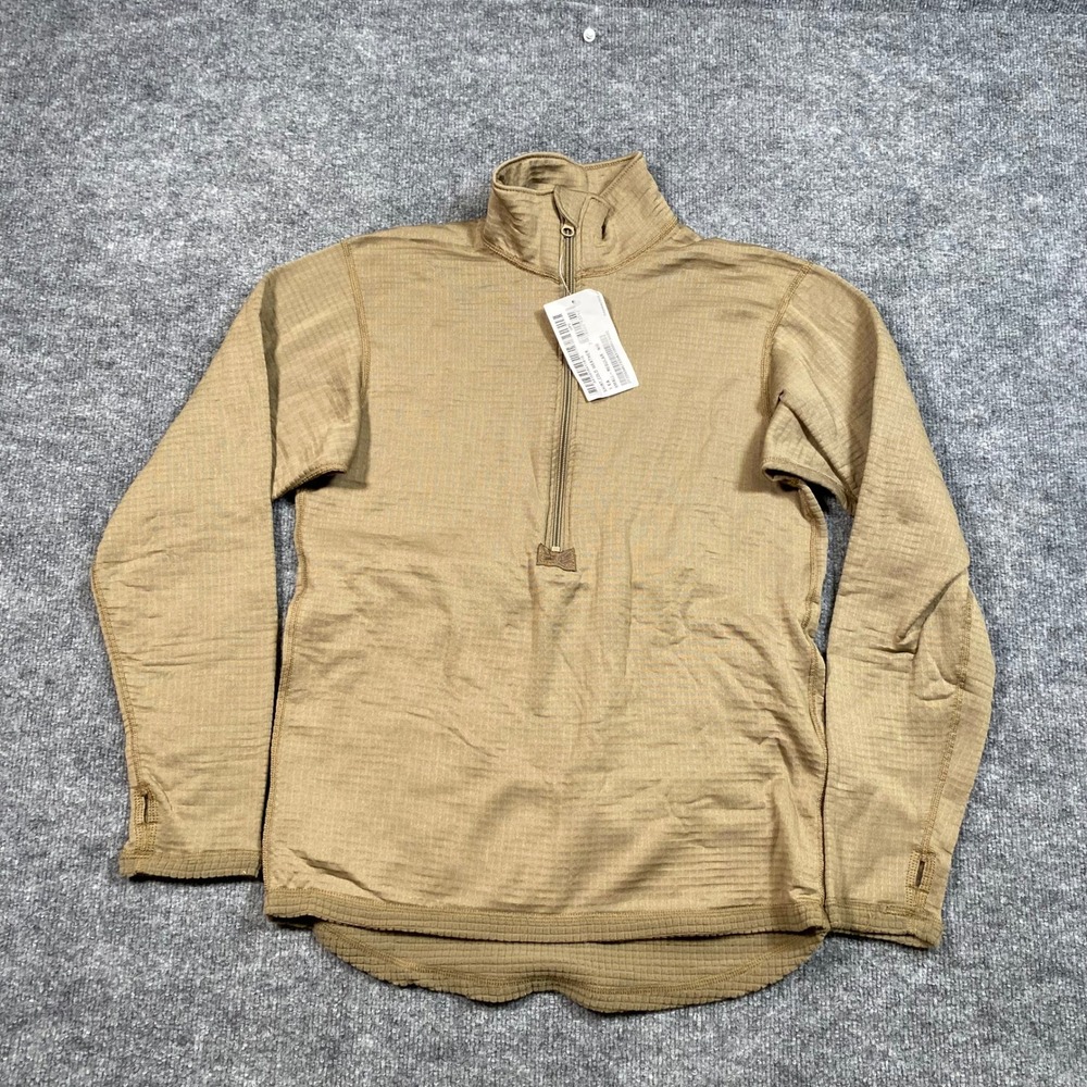 US Military ECWCS Gen III Level 2 Coyote Brown Waffle Grid Thermal Shirt Small